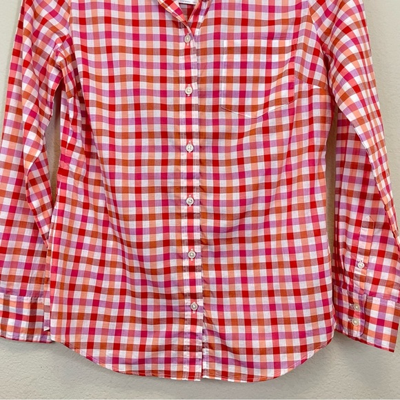 J. Crew Pink Gingham Plaid Cotton Button Up Shirt in Signature Fit NWT Size S - Picture 7 of 12